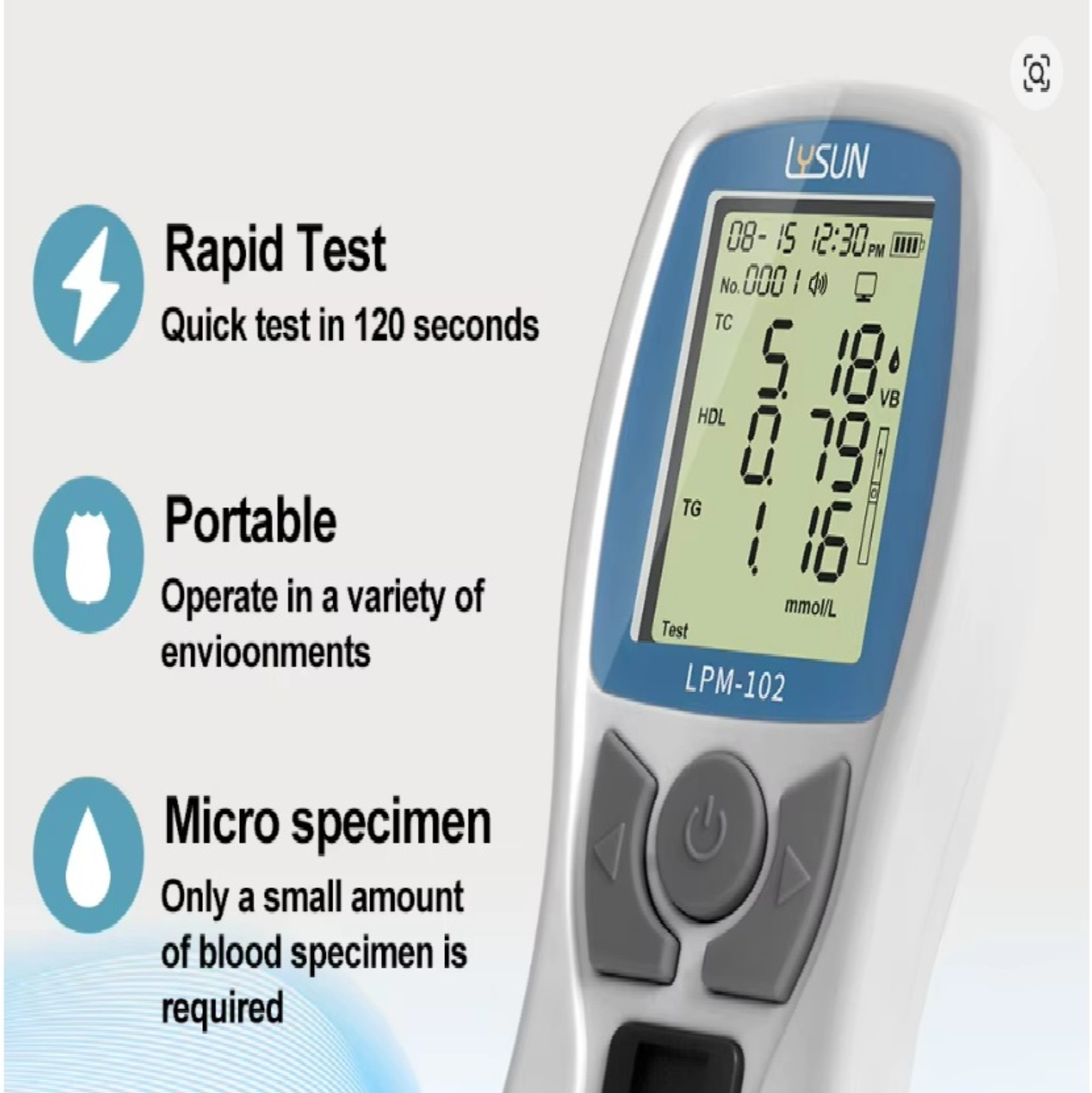 5-in-1 Blood Lipid & Cholesterol Meter